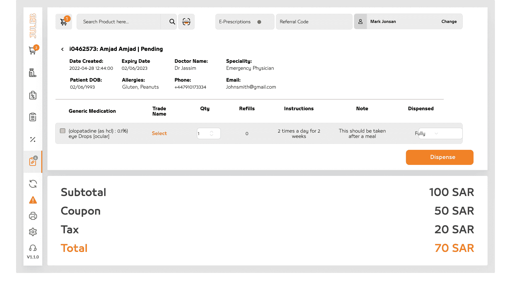 Rx Pharmacy Screen